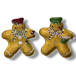 Holiday Treats Festive Gingerbread Man Candy Dishes